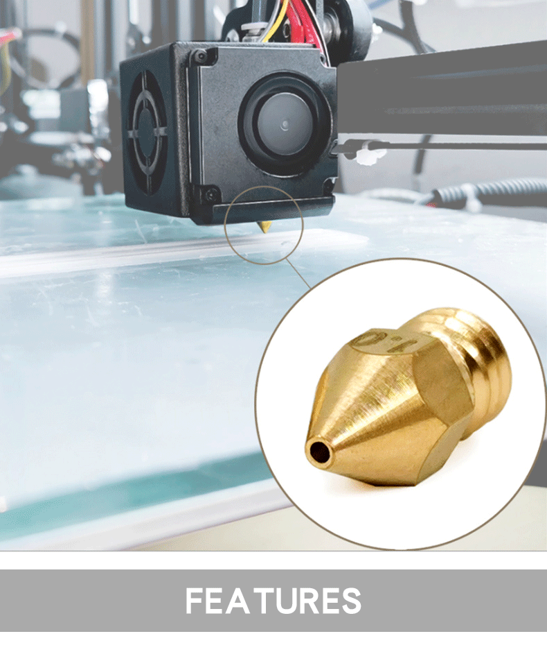 MK8 Brass Nozzle 0.1MM 0.2MM 0.3MM 0.4MM 0.5MM 0.6MM 0.8MM 1.0MM Extruder Print Head Nozzle Suitable For 1.75MM 3.0MM 3D Printer