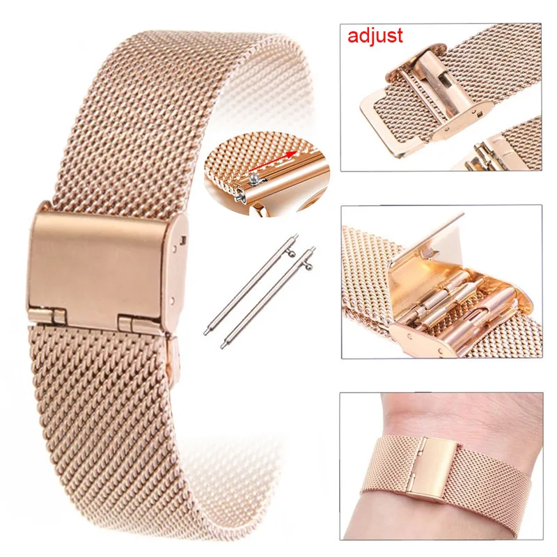 Pulsera de acero inoxidable para Xiaomi Huami Amazfit GTS 4/2, Mini correa Milanesa para reloj Amazfit Bip GTR 4/3, banda de 22mm/20mm/18mm
