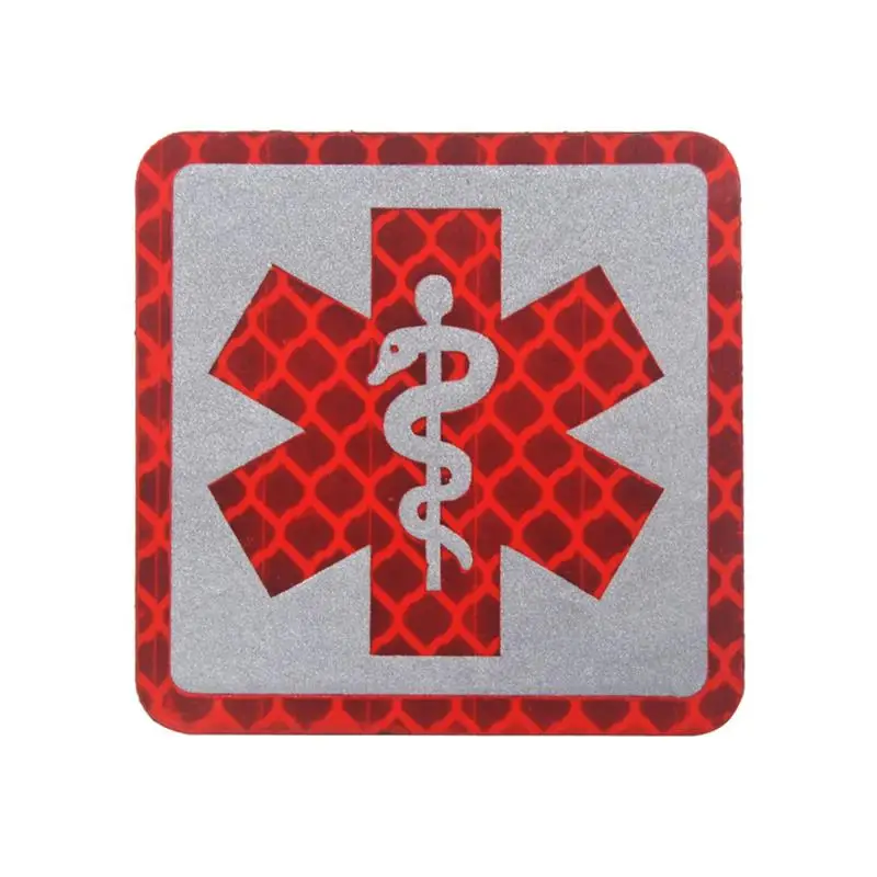 Medic Reflective Embroidery Patch Armband Badge Red Cross Decorative Sewing Applique Embellishment Tactical Patches