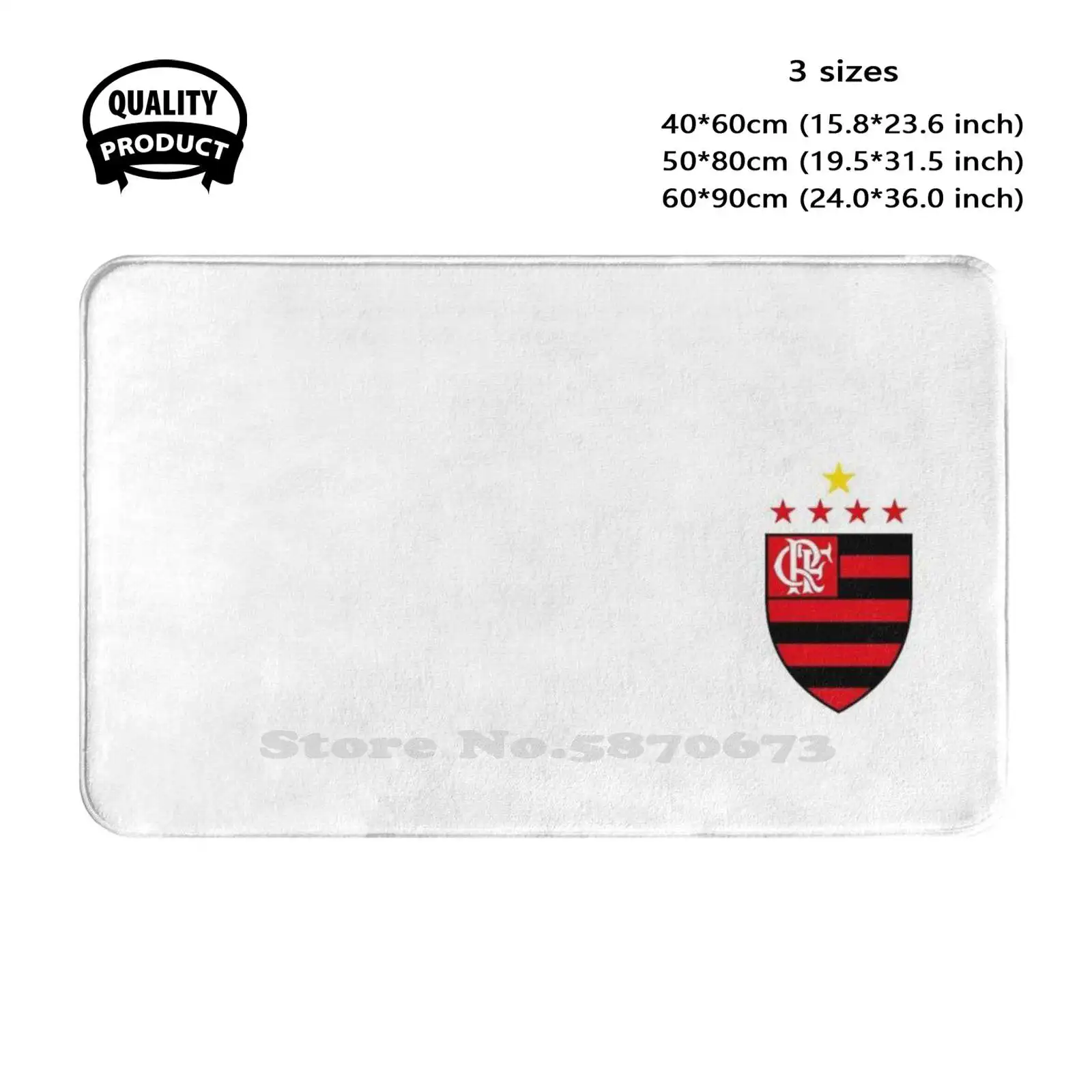 Flamengo Soccer Team Logo Face Mask Soft Cushion Home Carpet Door Mat Car Rug Flamengo Soccer Brazilian Team De Janeiro Sport