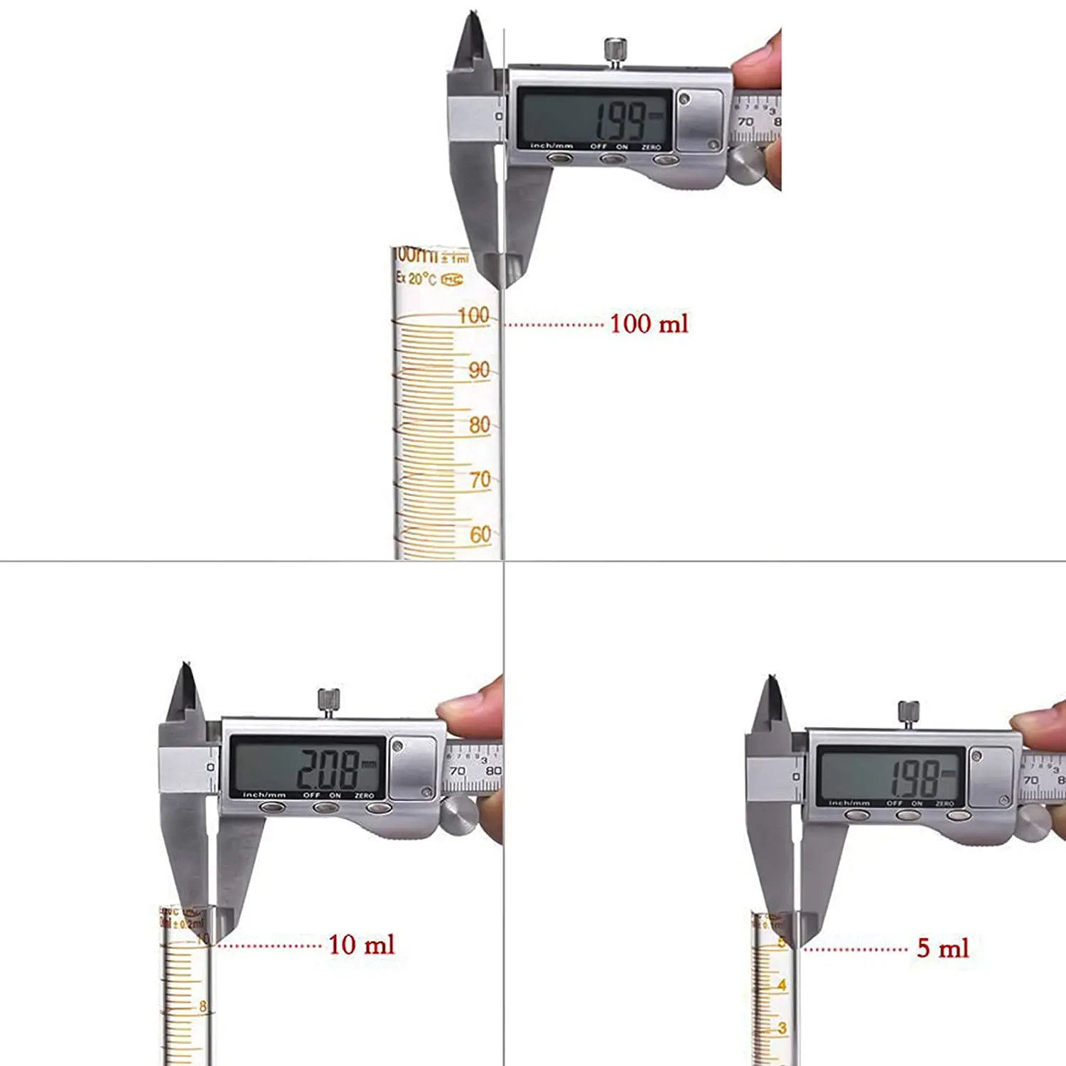 Glass Graduated Cylinder Set Thick Measuring Cylinders 5ml 10 ml 100ml with Glass Pipette Dropper Red Rubber Cap 3ml