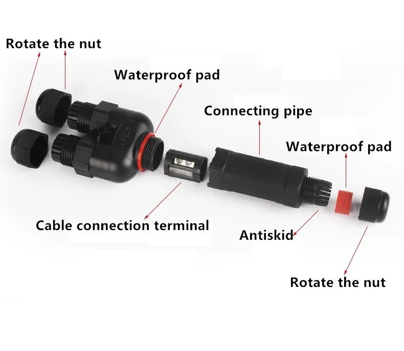 IP68 Y type waterproof cable connector 3pin 20a 250v IP68 waterproof industrial socket