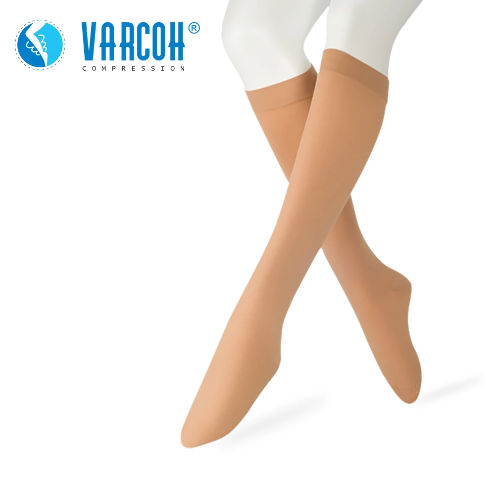 20-30 mmHg Knee High Compression Socks for Women Men, Medical Support Hose Treatment Varicose Veins Edema Swelling Travel Flying