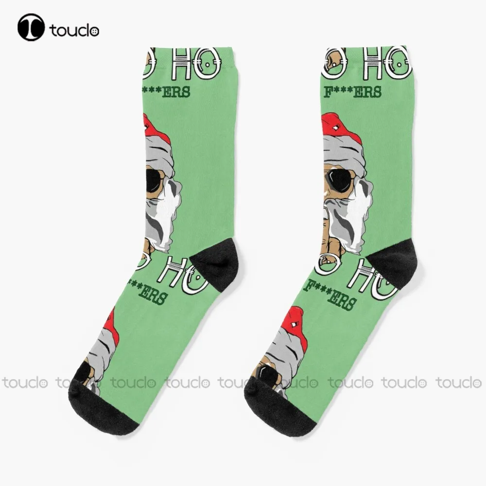 Bad Santa Christmas Xmas Holiday Holidays Christmas Sweater Socks Cycling Socks Christmas Gift Unisex Adult Teen Youth Socks