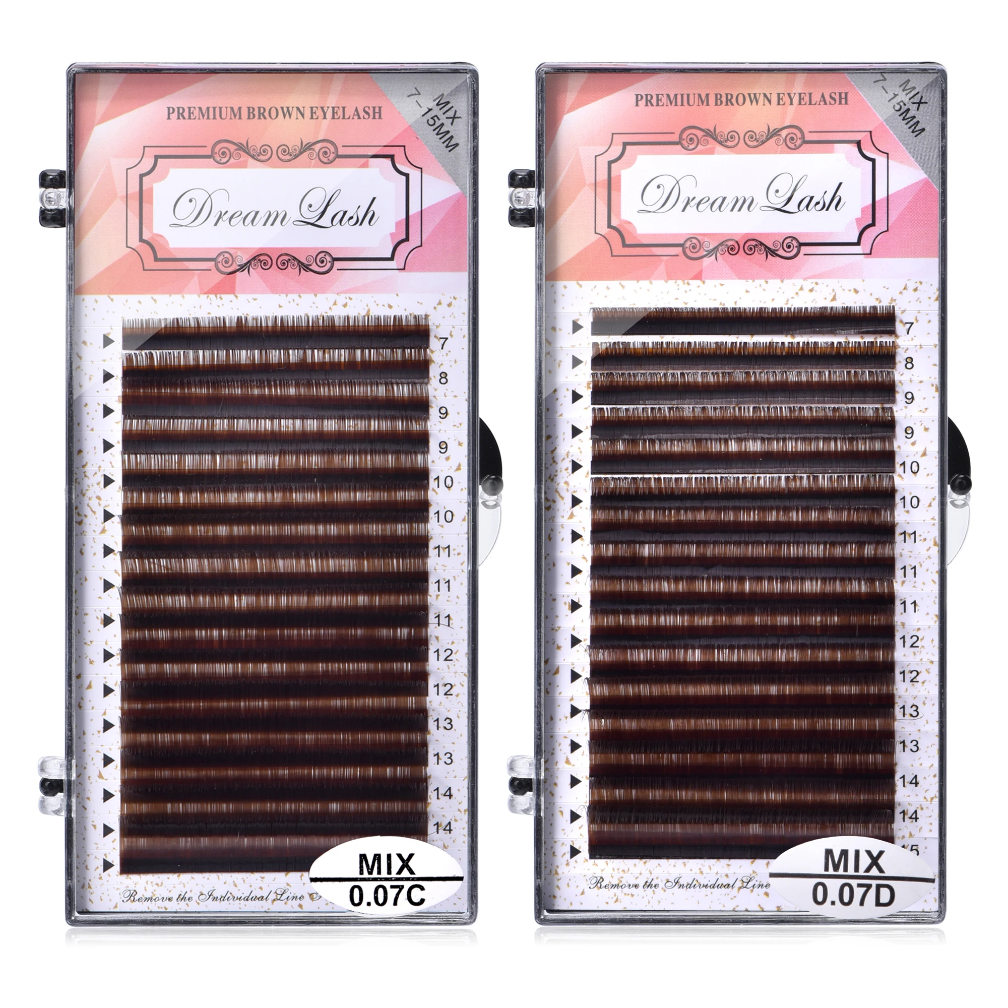 7-15mm Eyelash Extension Maquillaje Makeup Brown Color Individual Eyelash Mink Lashes Brown Color Maquiagem Cilios