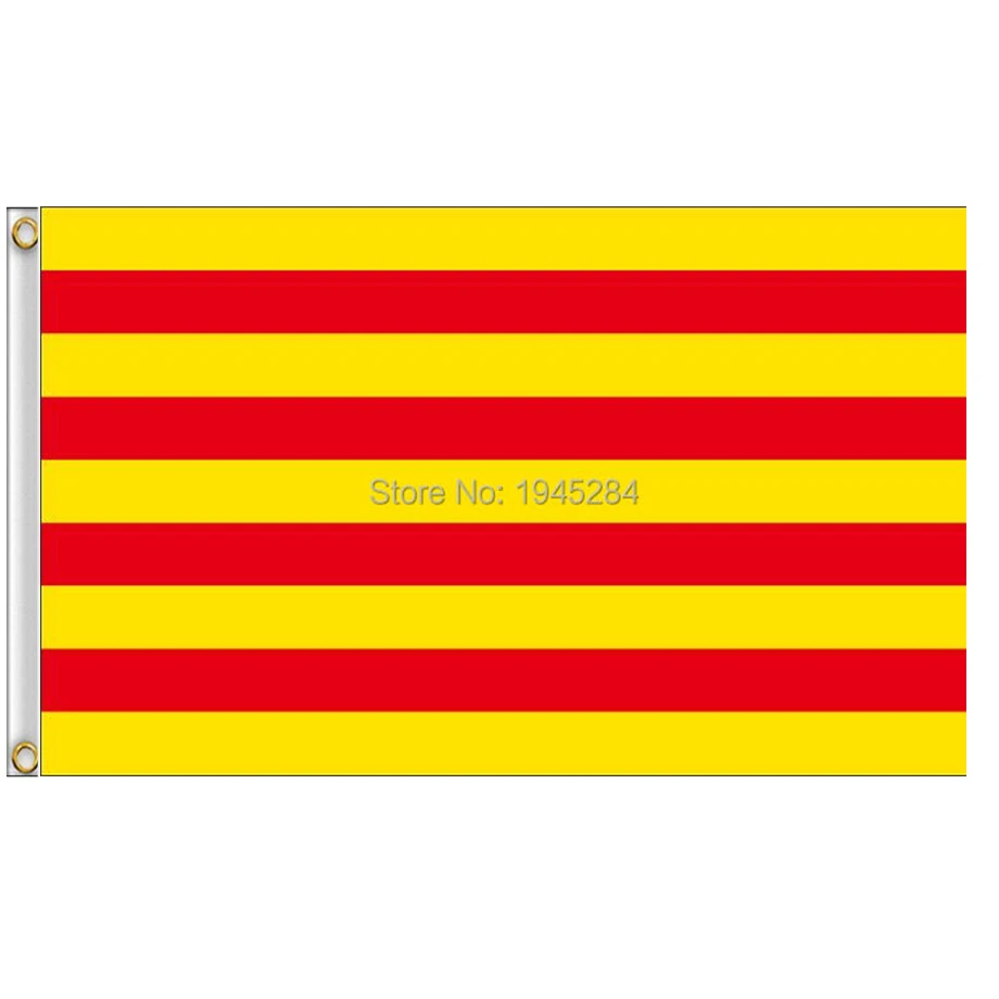 Catalonia Spain Flag Spanish Banner Custom Printed Polyester Decor 3x5FT