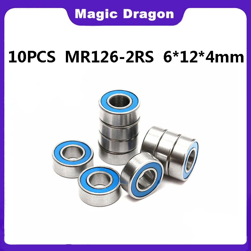 10PCS MR126ZZ Bearing ABEC-5 6*12*4 mm Miniature MR126Z Ball Bearings MR126 ZZ L-1260ZZ MR126RS MR126-2RS 