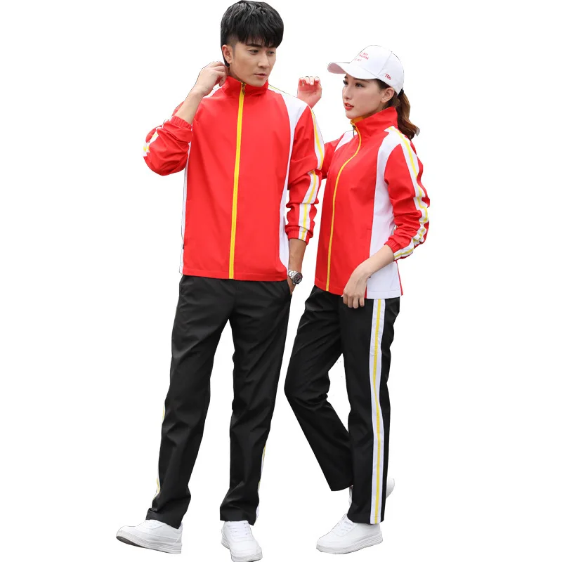 M to 6XL Windproof Sportswear Men Sport Set Team Tracksuit Polyester Game Sportsuit Breathable Gym Training Lovers Jogger Sets