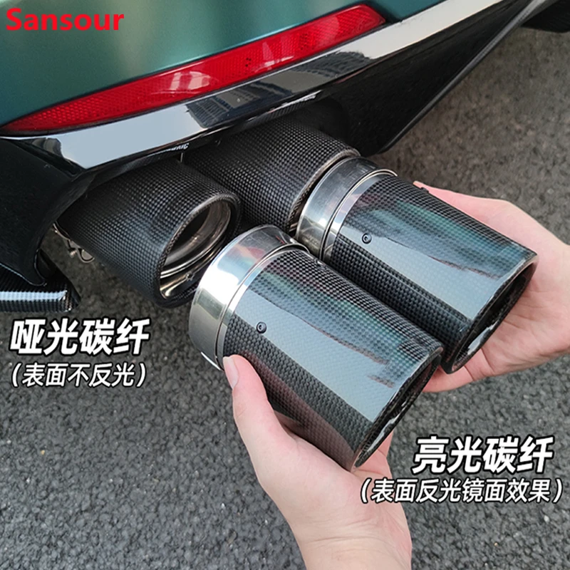 Car Carbon Fiber Muffler Tip Exhaust System Pipe Mufflers Nozzle Straight Stainless For Trumpchi EMPOW Empower 2021 2022 2023