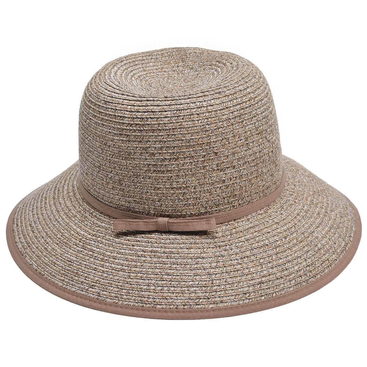 

Women's Woven Straw Packable Hat Tea party With Edge Bow Beach Sun Hat A418