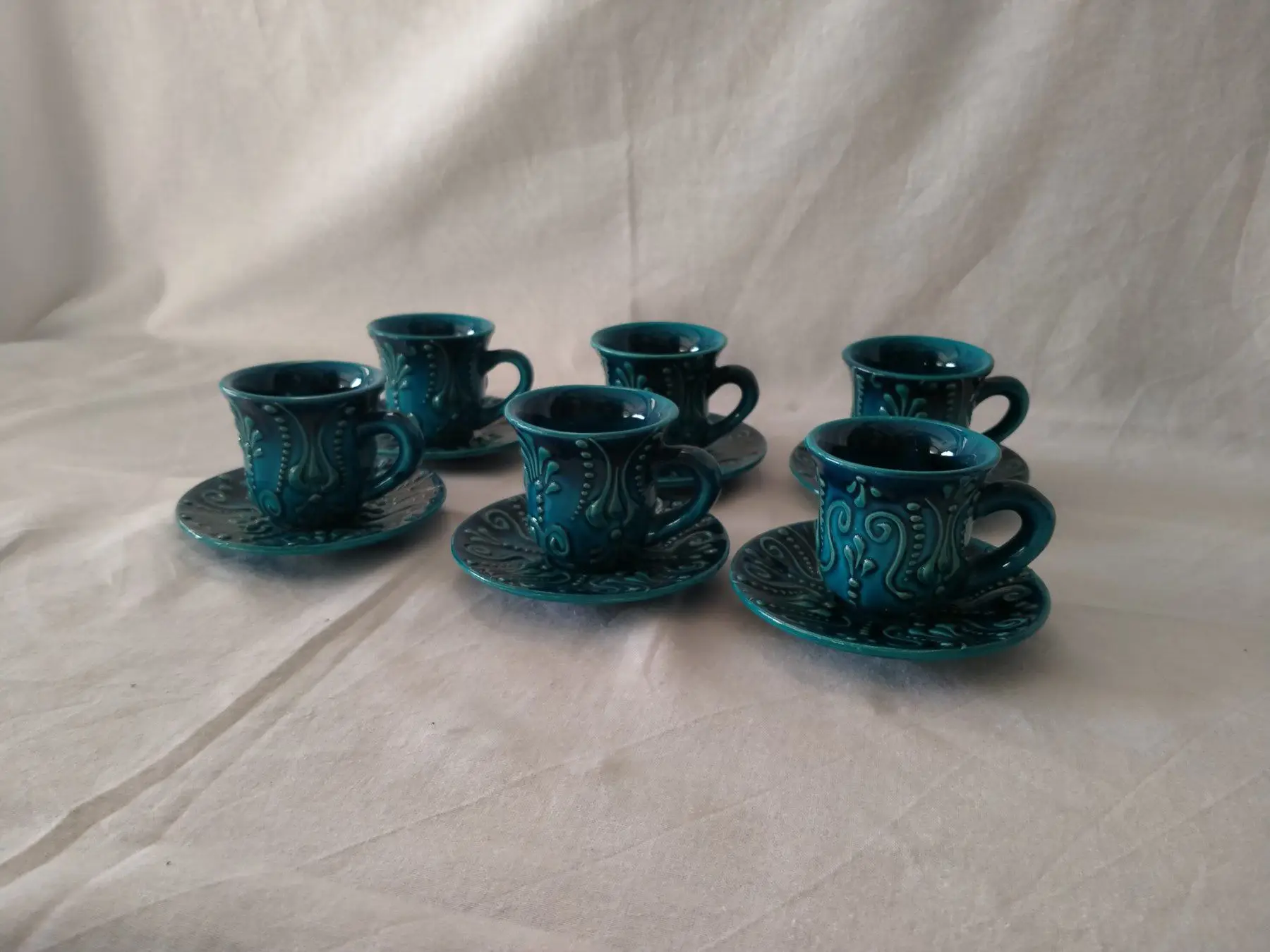 

DOLBOVISultan Çini-6 'lı Tile Turquoise coffee Team mug кружка coffee cup cup اكواب قهوه tazas