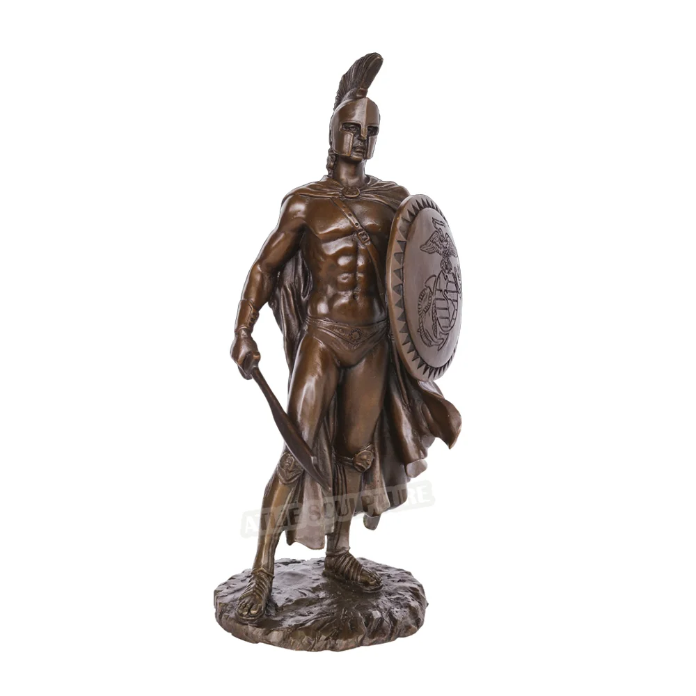 

Sparta Warrior Real Bronze Statue Ancient Greek Spartan Sculpture Exquisite Vintage Western Art Home Decor
