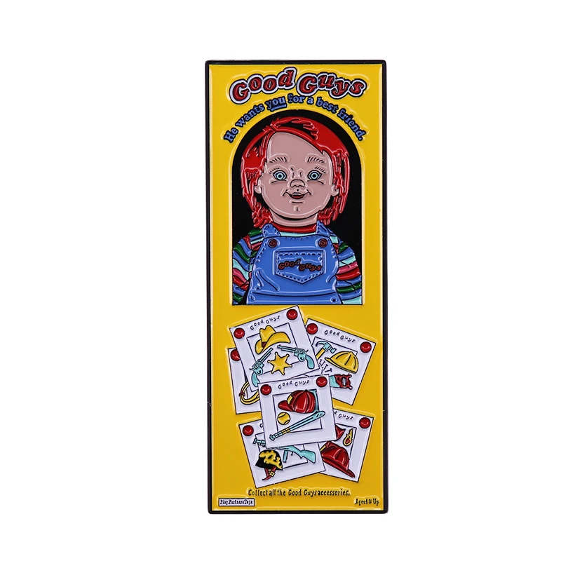 Childs Play Brooch Good Guy's Chucky in the Box Enamel Pin Classic Horror Movie Collective Badge