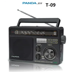 PANDA T-09 Radio U Disk TF Card MP3 Player FM  Medium Wave Shortwave Loudspeaker Pointer IndicateThree Band-Radio