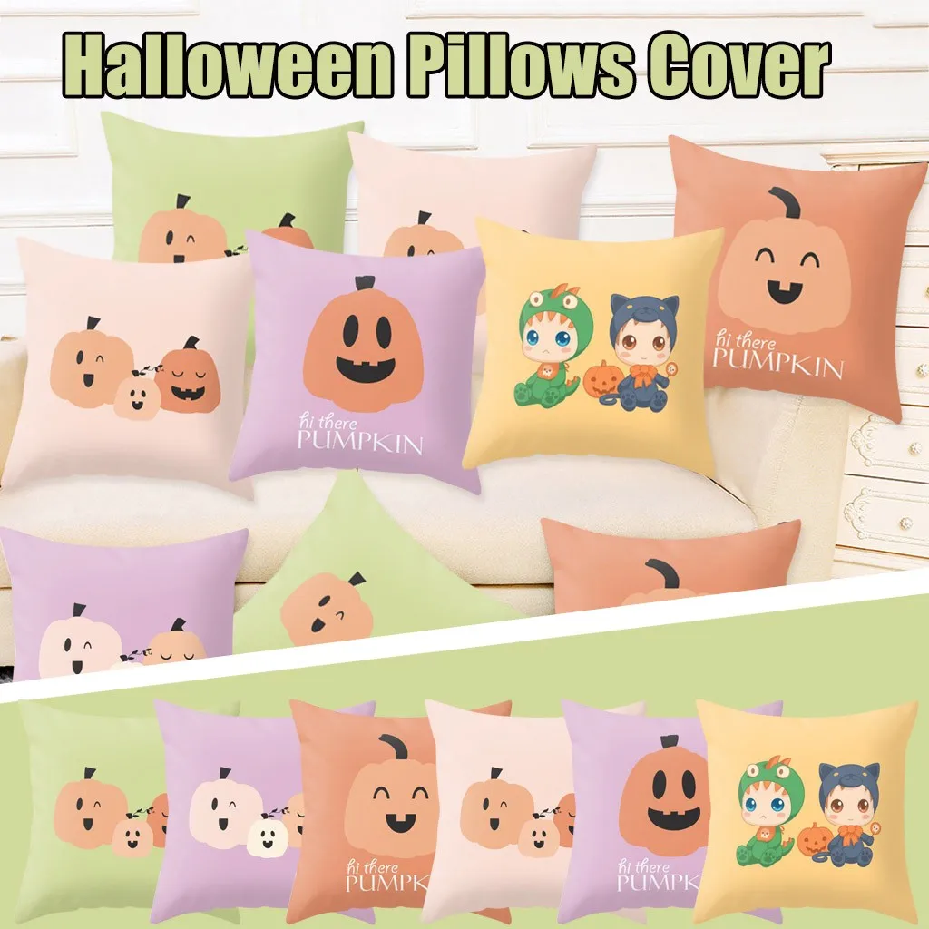 Cute Cartoon Halloween Decoration For Home Cartoon Pumpkin Bat Ghost Pillowcase Horror Halloween Party Supplies Accessories 2020