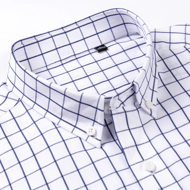 Camisas a cuadros de manga corta para hombre, camisa de verano de corte estándar con bolsillo en el pecho, informal, fina, de algodón puro, con