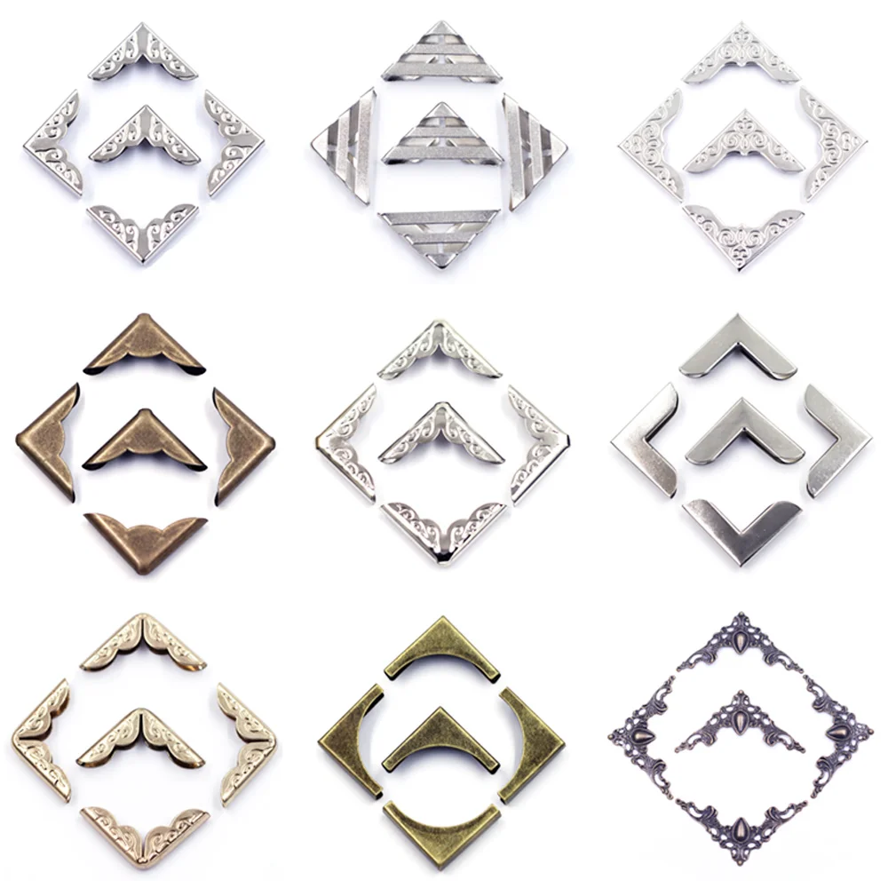 30Pcs Albums Menus Folder Bracket Scrapbook Alloy Corner Protector For Photo Frame Furniture Hardware Crafts DIY Decorative