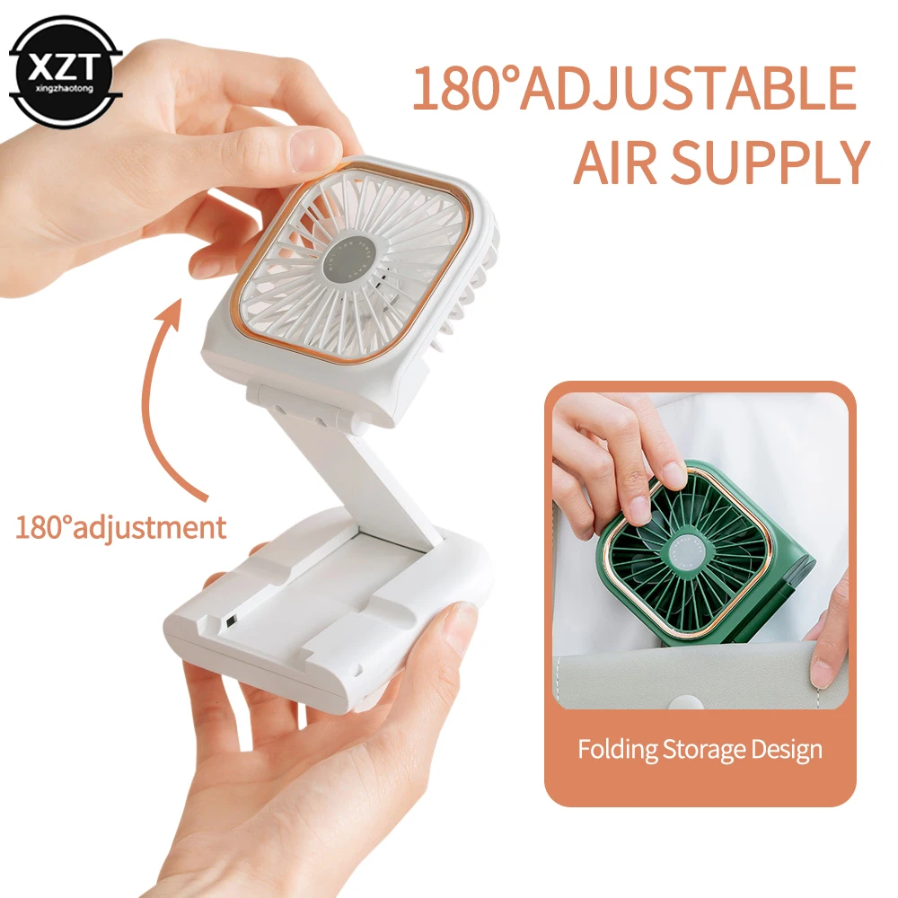 Portable USB Fans Rechargeable Power Bank Telescopic Home Outdoor Office Mini Foldable Handheld Fan Air Cooler