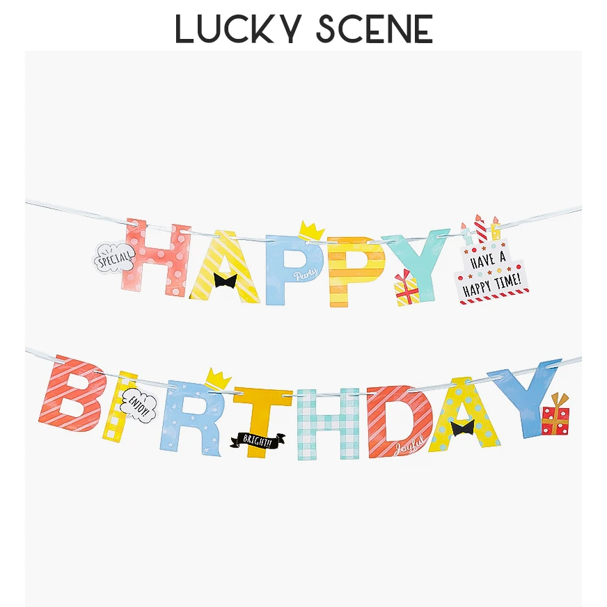 

Colorful Birthday Letter Banner Flag For Kids to Celebrate First Birthday S00338