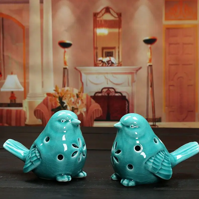 

Украшения Lucky Bird, полые керамические украшения для дома с птицами, садовый стол, домашняя статуэтка животных во дворе, статуэтка 13*10 см