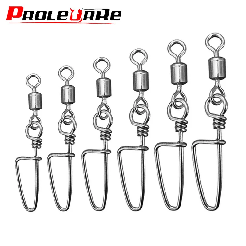 

20Pcs Stainless Steel Fishing Swivels Connector Ball Bearing Rolling Swivel 1#-14# For Fishhook Lure Carp Tackle Accessories