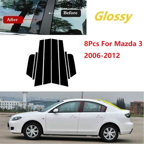 8 шт. полированные стойки для окон для Mazda 3 2006-2012