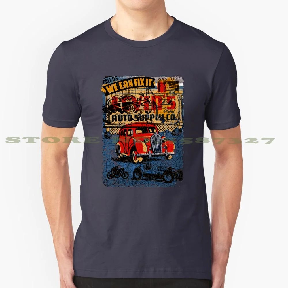 We Can Fix It! 100% Cotton T-Shirt We Can Fix It Vintage Car Chrysler Mechanic Gas Station Hobby Restoration Repair Motorcycle