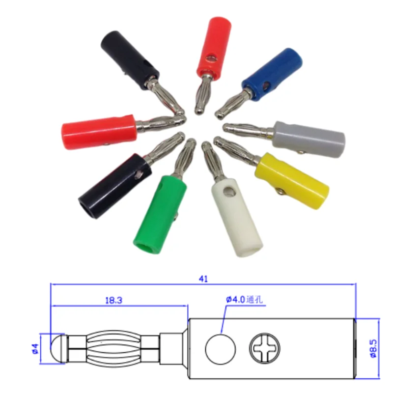 Flower Shape Banana Plug, Stackable, No Welding Screw Connection Method Connector Used for Terminal Test Probe, 4mm, 12Pcs