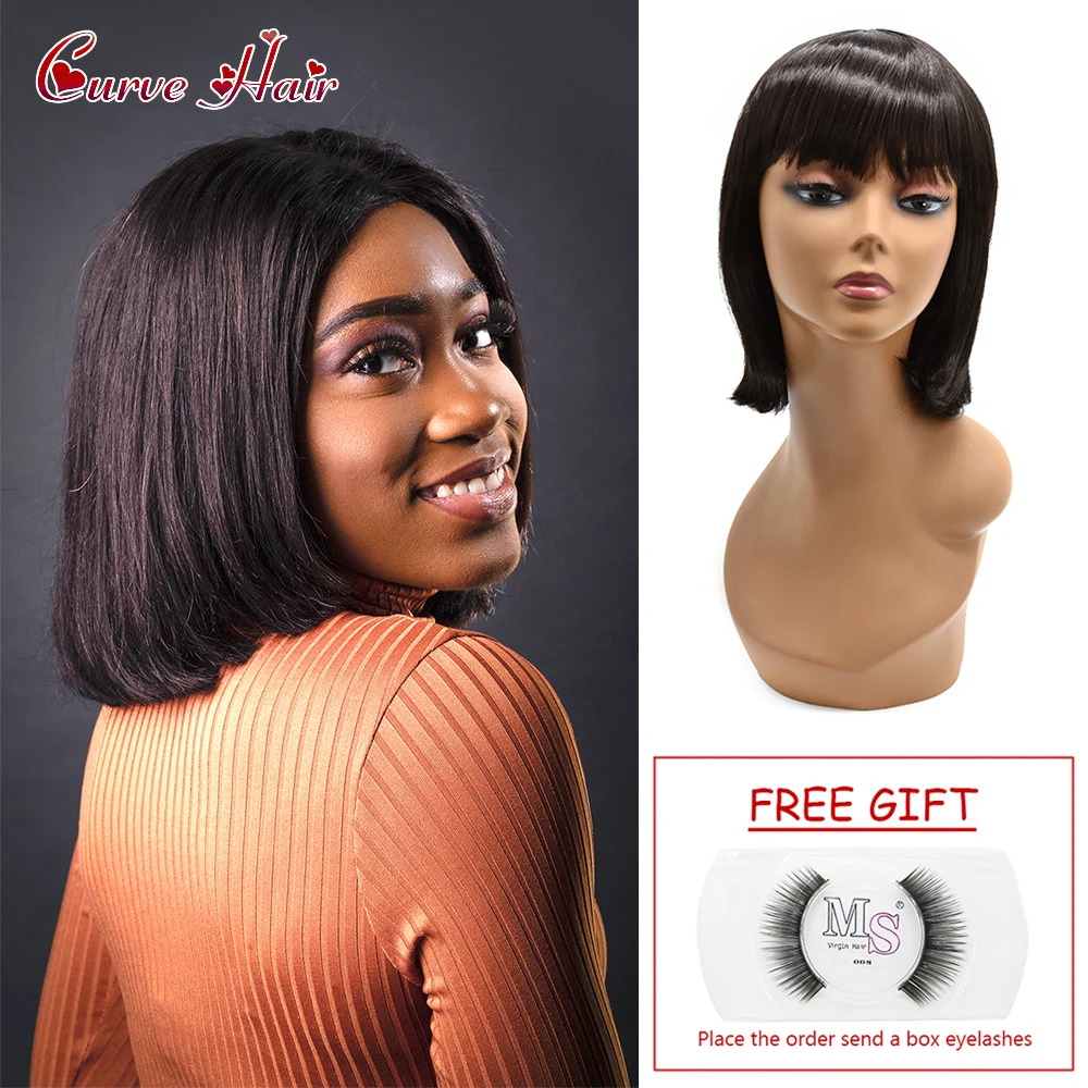 Black Ladie Women Wigs High Quality Synthetic Fiber Straight Wig Comfortable And Fashion Medium Density Female Hairpieces