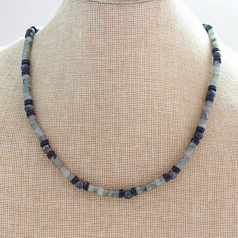 Men Beaded Choker Necklace Flash stone with Coconut Shell Tribal Jewelry Surfer Necklace For Mens Dropshipping