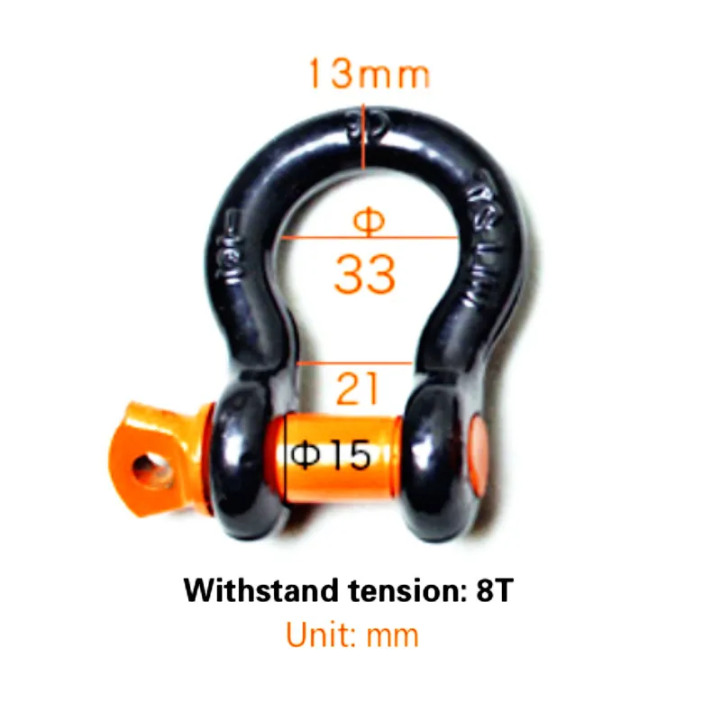 2pcs 2T Trailer hook Heavy Duty Galvanized Shackles D Ring Capacity for Vehicle Recovery Towing Car tuning