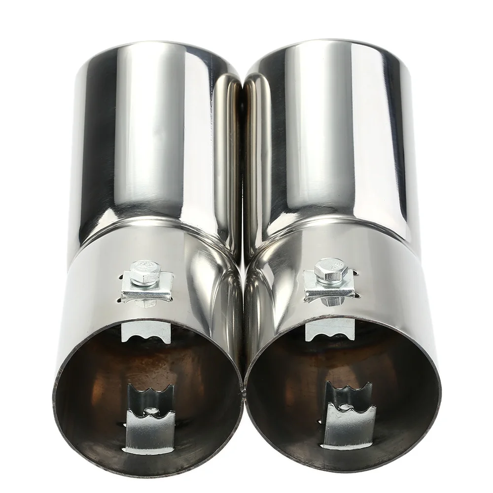 Dual Pipes Stainless Steel Exhaust Tail Pipes Muffler Tips for VW Golf 4 Bora Jetta Double-tube Exhaust Tail Pipe for Car