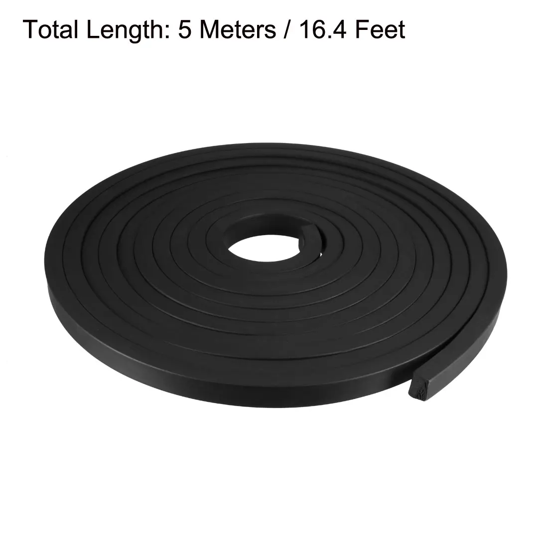 uxcell 15mm Wide 10mm Thick Solid Rectangle Rubber Seal Strip 5 Meters Long Black Water seal, decorative strip