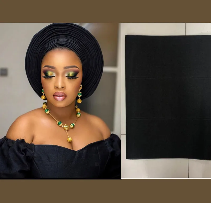 الأفريقي بالجملة 2 قطعة اسو أوك gele نيجيريا headtie لون نقي كبيرة اسو أوك headtie gele asoebi حزب gele صورة المنتج الحقيقي 30