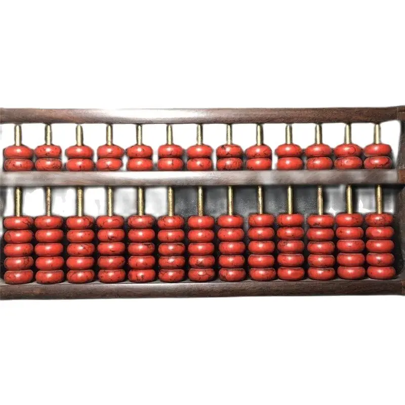 

China Old Beijing Old Goods Wood Carving Old Wooden Machine Turquoise Abacus