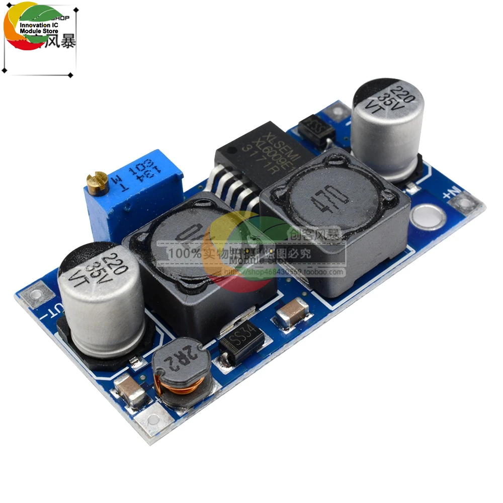 Ziqqucu DC-DC XL6009 Auto Boost Buck Adjustable Step Up Step Down Converter Module Solar 1.25-36V Voltage Board MOSFET Switch