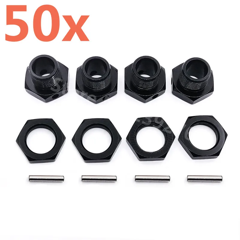 

Wholesale 50Sets/lot HSP Tires Adapter Alum Hex Hubs Wheel Nut With Pins Set Screws 17mm for 1/8 Nitro Hyper Buggy RC Car Hobby