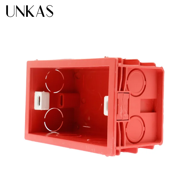 UNKAS 101mm*67mm US Standard Internal Mounting Box Back Cassette for 118mm*72mm Standard Wall Touch Switch and USB Socket