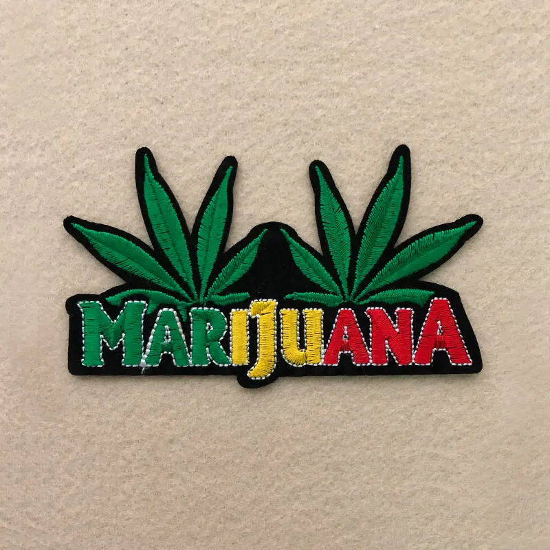 Prajna Fashion Leaf Patches Embroidered Patches For Clothing Cartoon Iron On Patches Stripes Applique Clothing Badges On Jacket