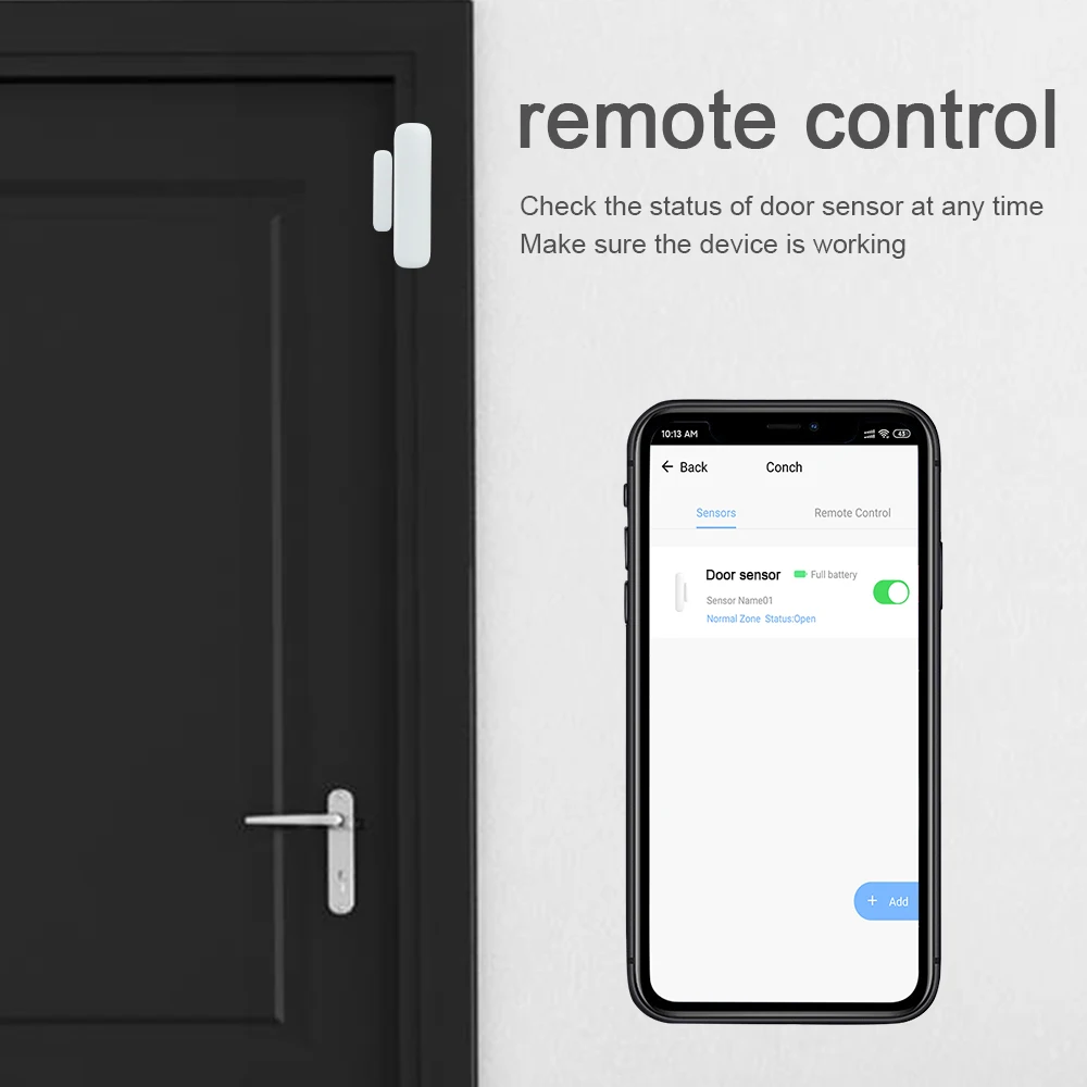 Door Window Alarm Sensor FM GFSK 433MHz Wireless Magnetic Switch Contact Detector Signaling for Intruder Security Alarm System
