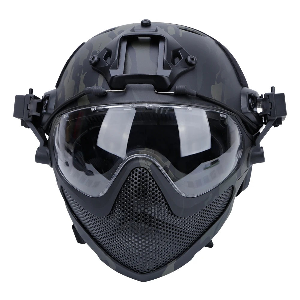 Military Tactical Helmet Hunting Full-Covered Protection Helmet Paintball for Outdoor War Game CS Combat Accessories