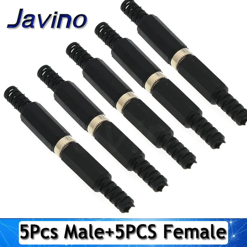 DC Power Jack Plugs Male / Female Socket Adapter Connectors 2.1mm x 5.5mm For DIY Projects Disassembly Female Male Plug 2.5MM