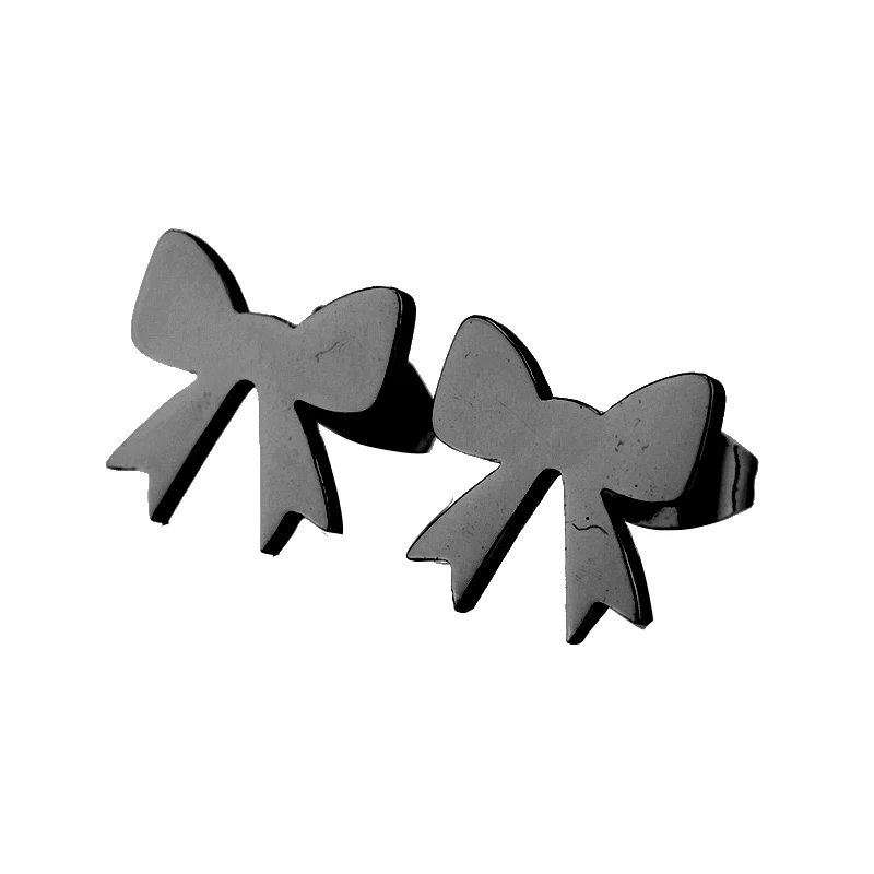 Hot Sale Stainless Steel Bow Knot Earring Personality Bowknot Flower Stud Ear Bijoux Women Wedding Gift Party Everyday Jewelry