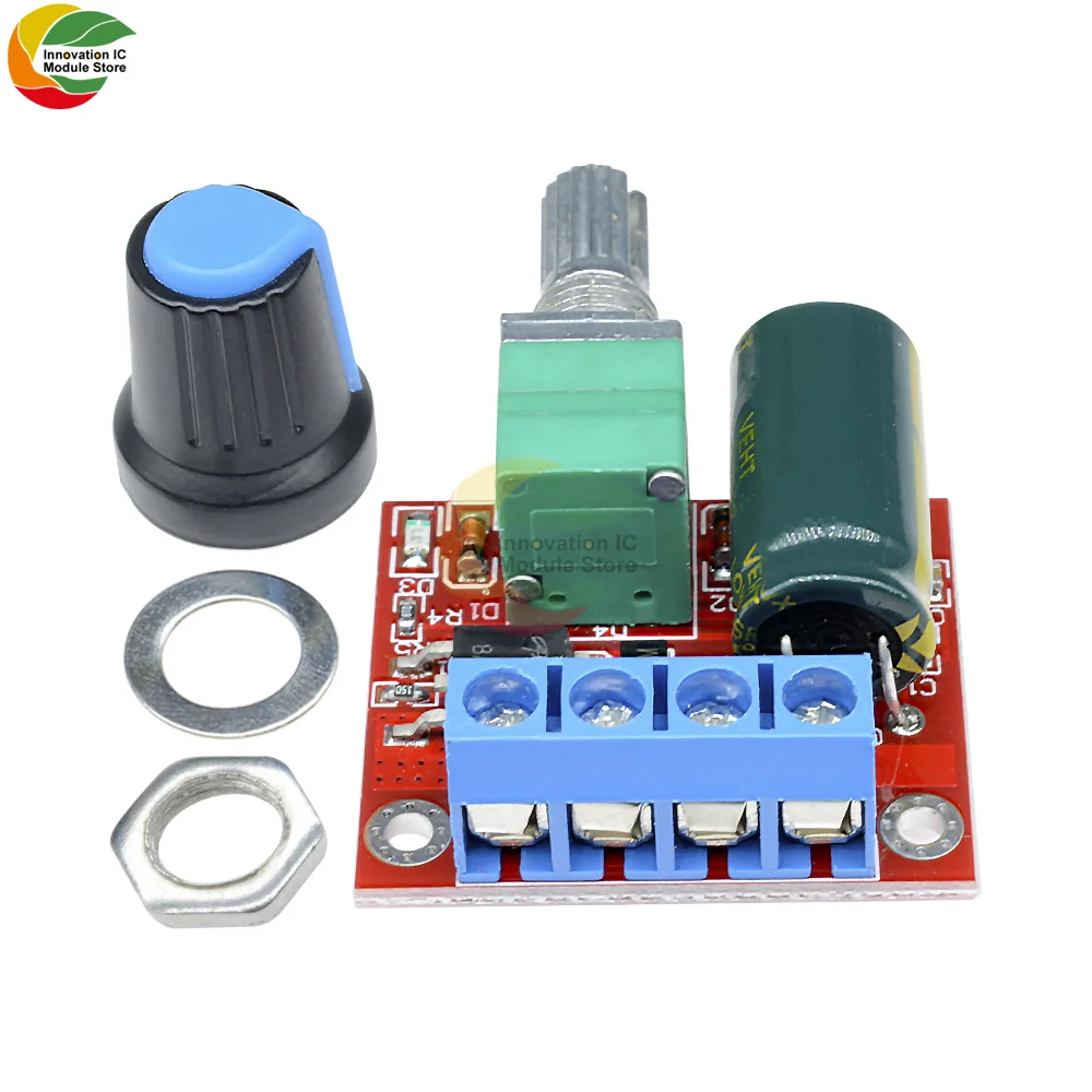 Ziqqucu LED PWM DC Motor Controller Speed Control Board Switch Dimming Max 90W Module DC 4.5V-35V 5A 20khz Adjustable