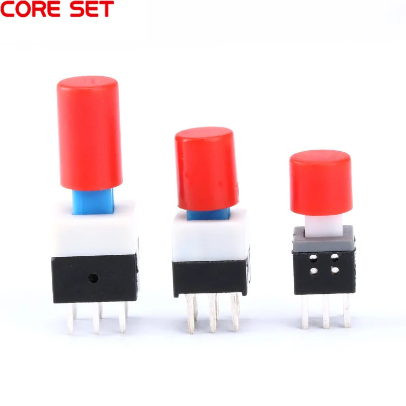 20PCS Self-locking / Unlocking Switch 5.8*5.8MM 7*7MM 8*8MM 8.5*8.5MM 6 Pin DPDT Mini Push Button Flat 7X7mm Micro Switch Kit