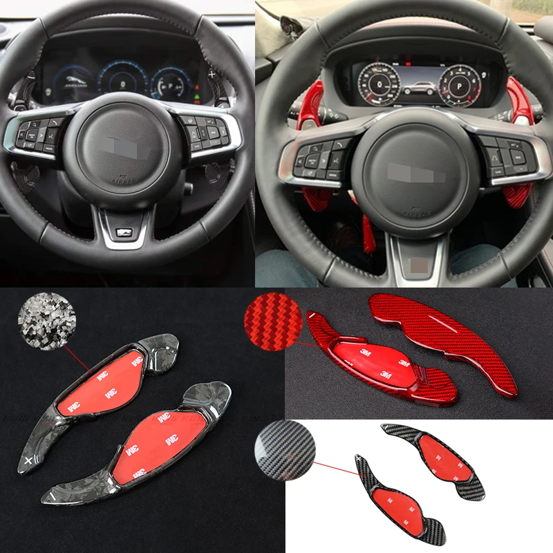 

Real Carbon Fiber Car Steering Wheel Shift Paddle Shifter Extended For Jaguar XF XE XJ F-PACE E-PACE F-TYPE Forge Carbon Fiber