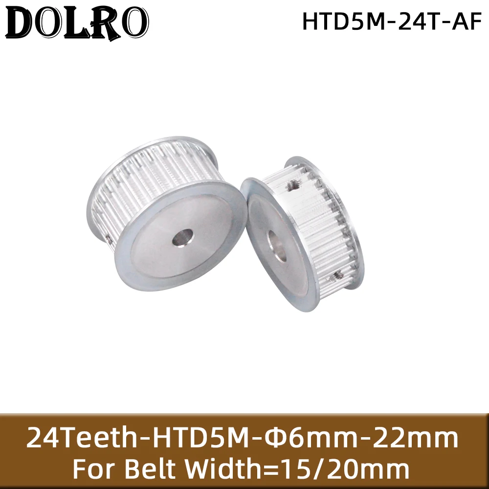 HTD5M 24 Teeth Synchronous Timing Pulley Bore 6/6.35/7/8/10/12/14/15/16/17/18/19/20/22mm for Width 15mm HTD5M Belt 24-5M-15 AF