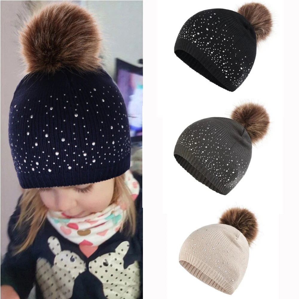 

Children's Winter Hats For Boys Girls Knitted Wool Children Smiley Cap Baby Hat Pullover Caps Hot Selling Style Beanie