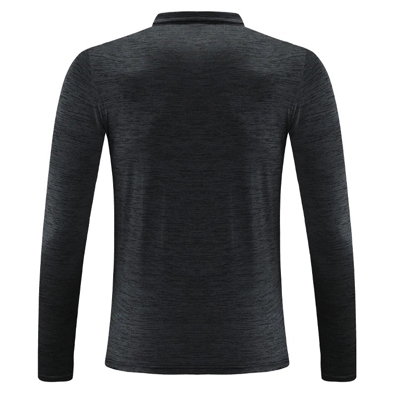 Men Running Long Sleeve Solid Turndown Half Zipper Collar Outdoor Sports Tshirts Golf Tennis Football Training Gym Sweatshirts