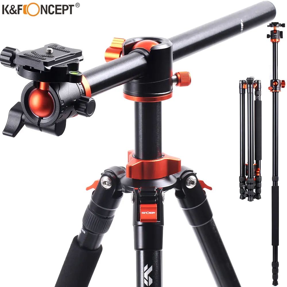 K&F Concept SA254T1 93 Inch  Camera Tripod 4 Section Aluminium Detachable Tripod with 360 Degree Ball Head Quick Release Plate